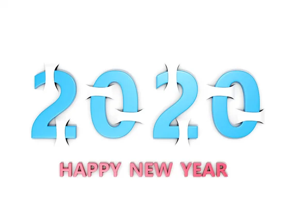 New Year 2020 Creative Design Concept Rendered Image — Stock Photo, Image