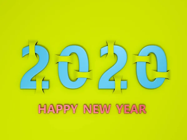 New Year 2020 Creative Design Concept Rendered Image — Stock Photo, Image