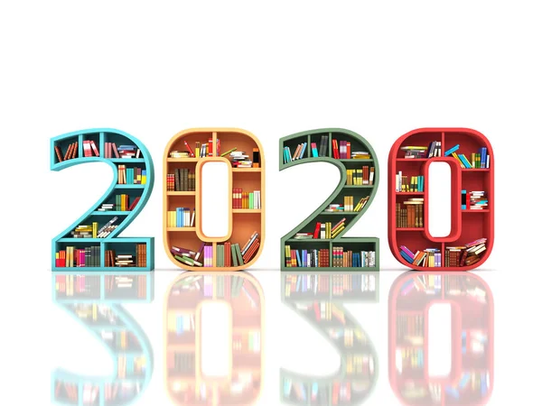 Yeni yıl 2020 yaratıcı tasarım konsepti - 3d görüntü