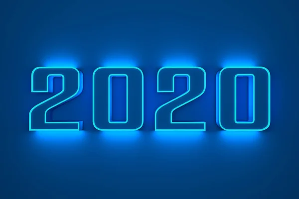 New Year 2020 Creative Design Concept Rendered Image — Stock Photo, Image