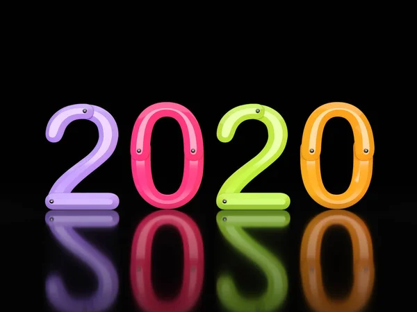 Nuovo Anno 2020 Creative Design Concept Immagine Resa — Foto Stock