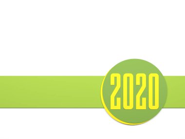 Yeni yıl 2020 yaratıcı tasarım konsepti - 3d görüntü