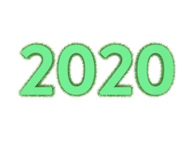 Yeni yıl 2020 yaratıcı tasarım konsepti - 3d görüntü