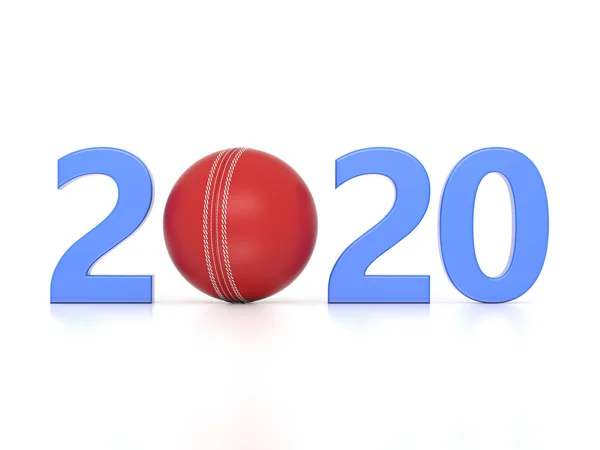 Nouvel 2020 Concept Conception Créative Avec Ballon Cricket Image Rendu — Photo