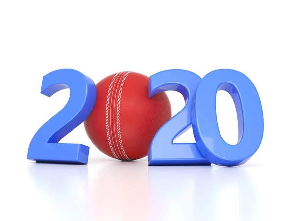 Nouvel 2020 Concept Conception Créative Avec Ballon Cricket Image Rendu — Photo