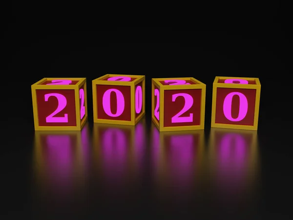 Nieuwjaar 2020 Creative Design Concept Gerenderde Afbeelding — Stockfoto