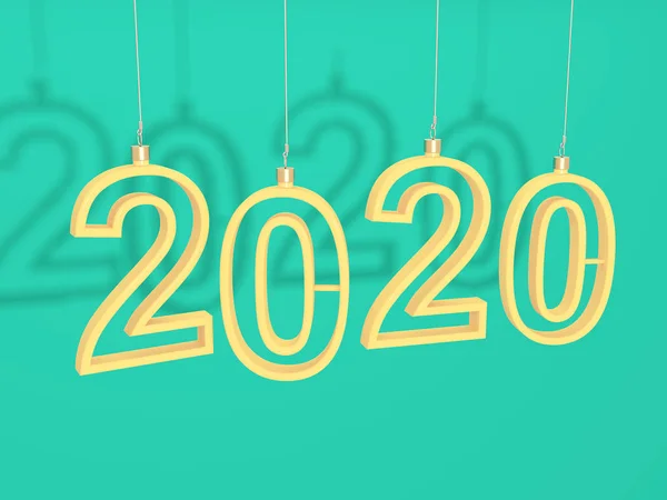 Tahun Baru 2020 Konsep Desain Kreatif Gambar Dimensi Dibuat — Stok Foto