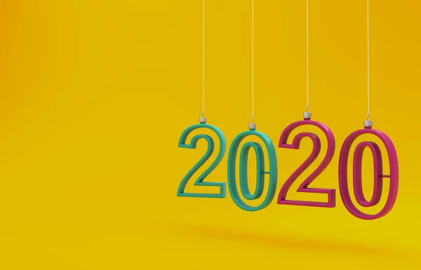 Nieuwjaar 2020 Creative Design Concept Gerenderde Afbeelding — Stockfoto