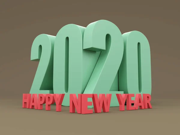 New Year 2020 Creative Design Concept Rendered Image — Stock Photo, Image