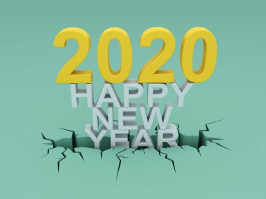 Yeni Yıl 2020 kavramı - 3d Rendered Image