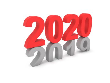 Yeni yıl 2020 yaratıcı tasarım konsepti - 3d görüntü