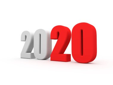 Yeni yıl 2020 yaratıcı tasarım konsepti - 3d görüntü