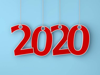 Yeni yıl 2020 yaratıcı tasarım konsepti - 3d görüntü