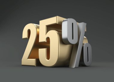 Yüzde yirmi beş - 3d görüntü
