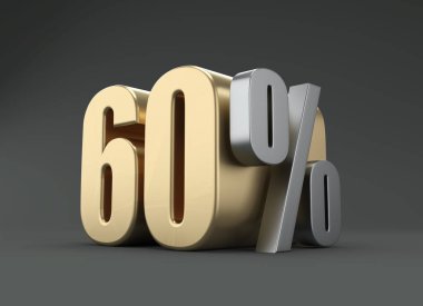 Yüzde altmış - 3d render resim