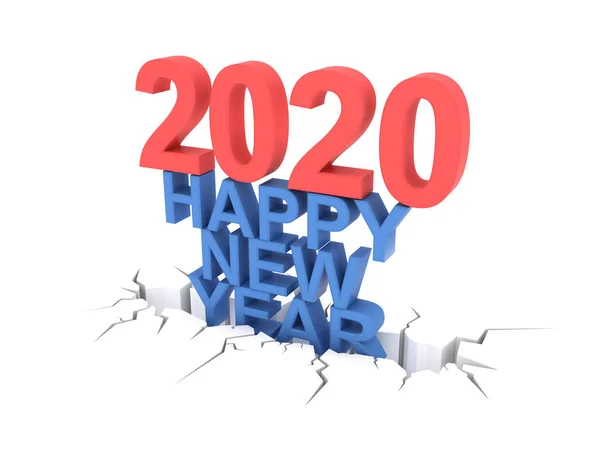 Nowy Rok 2020 Koncepcja Renderowany Obraz — Zdjęcie stockowe