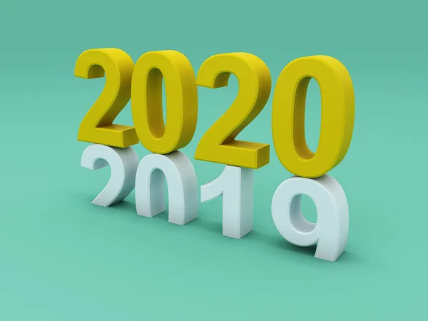 Año Nuevo 2020 Concepto Diseño Creativo Imagen Renderizada — Foto de Stock