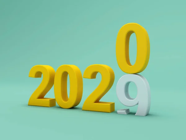 Ano Novo 2020 Conceito Design Criativo Imagem Renderizada — Fotografia de Stock