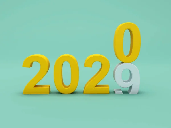 Tahun Baru 2020 Konsep Desain Kreatif Gambar Dimensi Dibuat — Stok Foto