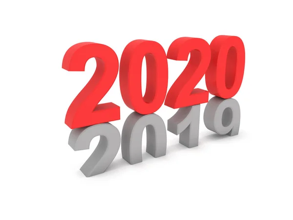 Nowy Rok 2020 Pień Projekt Koncepcyjny Renderowanego Obrazu — Zdjęcie stockowe