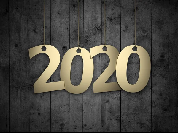 Yeni yıl 2020 yaratıcı tasarım konsepti - 3d görüntü