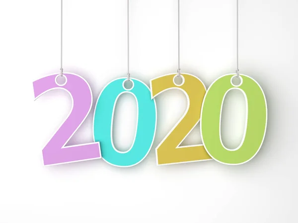 New Year 2020 Creative Design Concept Rendered Image — Stock Photo, Image