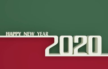 Yeni yıl 2020 yaratıcı tasarım konsepti - 3d görüntü