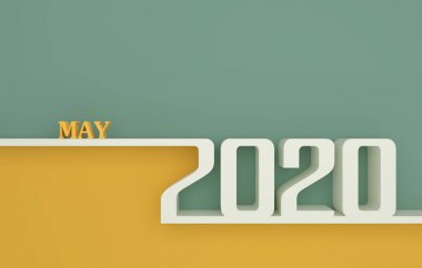 Yeni yıl 2020 yaratıcı tasarım konsepti - 3d görüntü