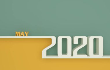 New Year 2020 Creative Design Concept - 3D Rendered Image clipart