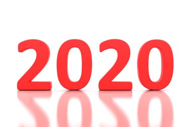 Yeni yıl 2020 yaratıcı tasarım konsepti - 3d görüntü