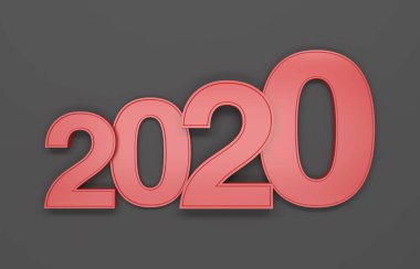 Yeni yıl 2020 yaratıcı tasarım konsepti - 3d görüntü