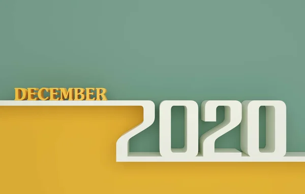 New Year 2020 Creative Design Concept Rendered Image — Stock Photo, Image