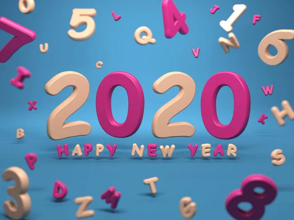 Ano Novo 2020 Conceito Design Criativo Imagem Renderizada — Fotografia de Stock