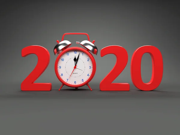 Nový Rok 2020 Vykresleného Obrazu Hodinovou — Stock fotografie