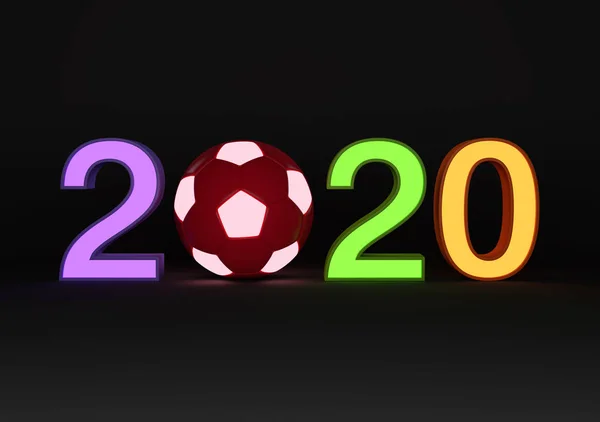 Nuovo Anno 2020 Con Calcio Immagine Rendered — Foto Stock