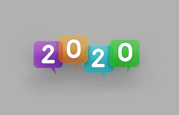 Nuovo Anno 2020 Creative Design Concept Immagine Resa — Foto Stock