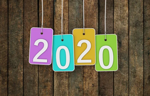 Nuovo Anno 2020 Creative Design Concept Immagine Resa — Foto Stock