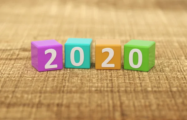 New Year 2020 Creative Design Concept Rendered Image — Stock Photo, Image