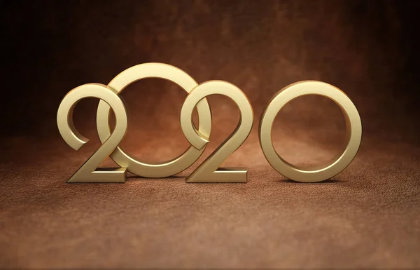 Yeni yıl 2020 yaratıcı tasarım konsepti - 3d görüntü