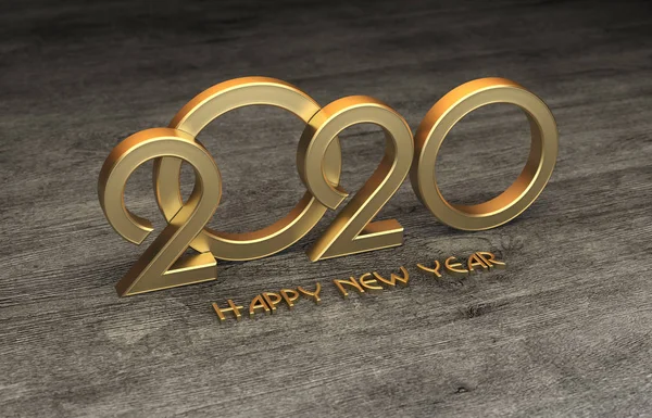 New Year 2020 Creative Design Concept Rendered Image — Stock Photo, Image