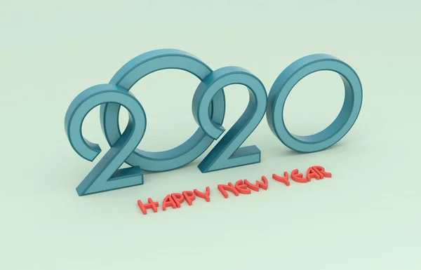 New Year 2020 Creative Design Concept Rendered Image — Stock Photo, Image