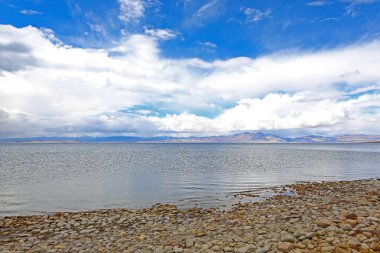 Mount Kailash ile güzel kutsal Manasarovar Gölü