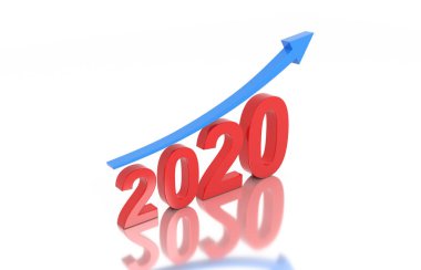Yeni Yıl 2020 Ok lu Yaratıcı Tasarım Konsepti - 3d Rendered Image