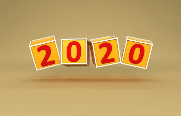 Ano Novo 2020 Conceito Design Criativo Imagem Renderizada — Fotografia de Stock