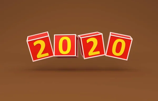 Ano Novo 2020 Conceito Design Criativo Imagem Renderizada — Fotografia de Stock