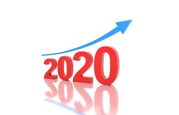 Nyår 2020 Creative Design Concept Med Arrow Renderade Bild — Stockfoto