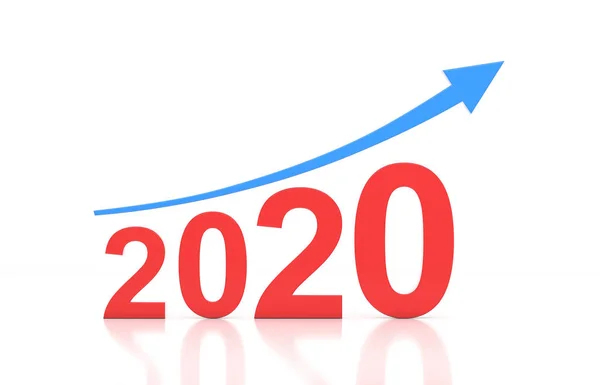 Nyår 2020 Creative Design Concept Med Arrow Renderade Bild — Stockfoto