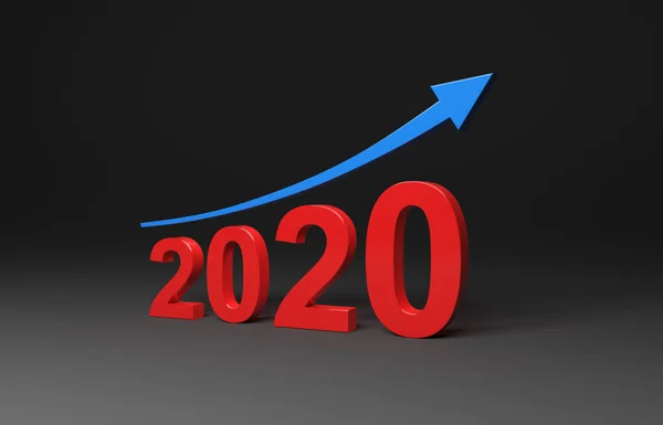 Nuevo Año 2020 Concepto Diseño Creativo Con Flecha Imagen Renderizada —  Fotos de Stock