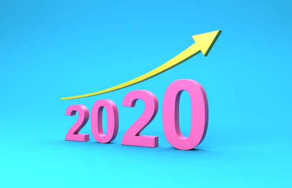 Nuovo Anno 2020 Creative Design Concept Arrow Immagine Resa — Foto Stock