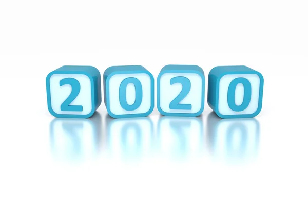 New Year 2020 Creative Design Concept Rendered Image — Stock Photo, Image